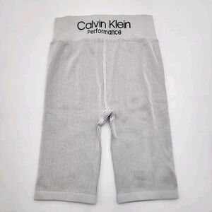 Calvin Klein Women's Performance‎ High Waist White Gray Shorts Size S